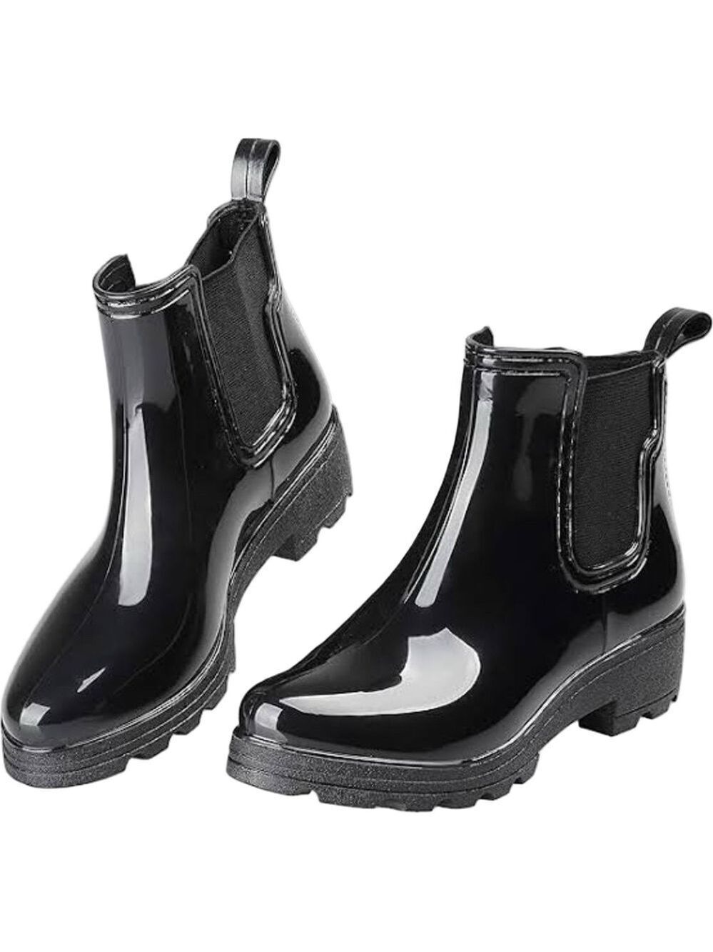 Capelli New York Black Gloss Jelly Chelsea Boots Size 9